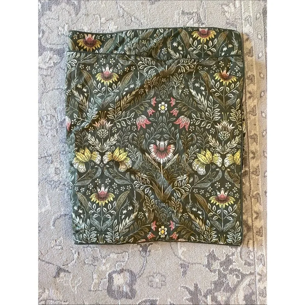 IKEA KÄRRDUNÖRT Olive Green Floral Pillowcases